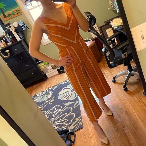 Orange & White Striped Blake Jumpsuit - Picture 1 of 8